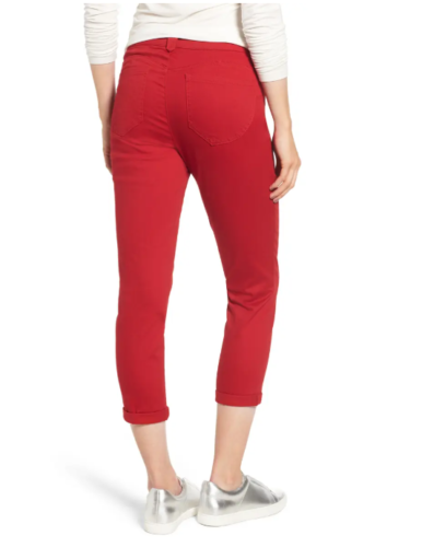 Wit & Wisdom Women Ab-Solution Crop Skinny Pants Ankle Skimmer Tomato Red Size 2