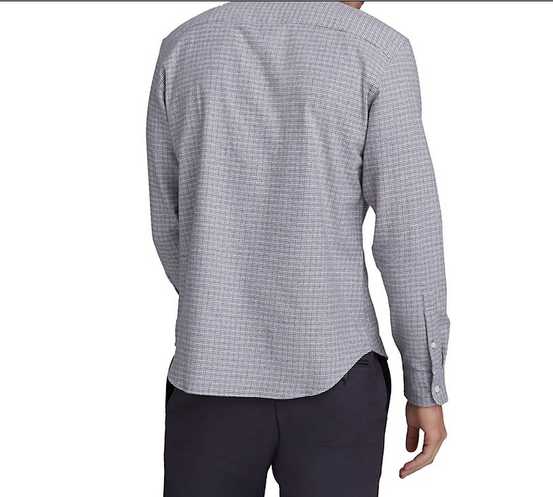 Club Monaco Men's Long Sleeve Slim Fit Jaspe Flannel Shirt In Oatmeal Size L
