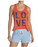 PJ Salvage Love Graphic Racerback Tank Top In Red Size S