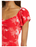Robe fendue florale Chelsea28 en toile tropicale chinoise rouge taille M