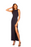 Susana Monacol low back tank slit dress with attached bodysuit in Black size XS