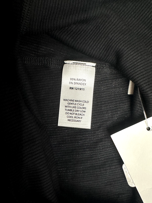 LNA Bike Shortssize M Black Ribbed Jersey Rayon Stretch High Rise 8" Inseam New