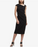 DKNY Asymmetrical-Collar Black Work Sheath Dress size 2 in black