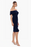 Xscape $369 Womens Wrenley Short Off The Shoulder Scuba Crepe Dress Navy Size 12