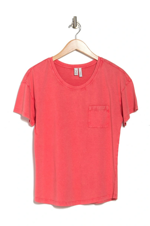 Z By Zella Love Me Pocket T-Shirt In Red Hibiscus Size M