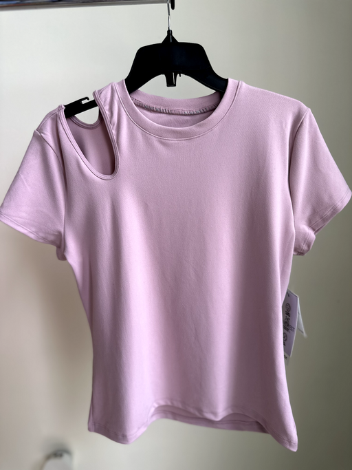Nine West Cutout Shoulder Mauve Shadow Activewear T-Shirt Size M