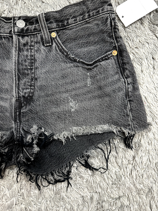 Levi's Women's 501 Original Black Button Fly  Cutoff Shorts 26 NWT $69