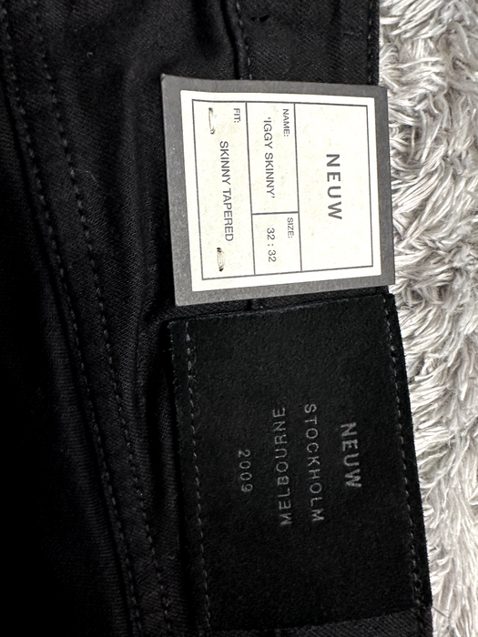 Neuw Men's Iggy Skinny Fit Tapered Jeans Black Denim Size 32x32 NWT