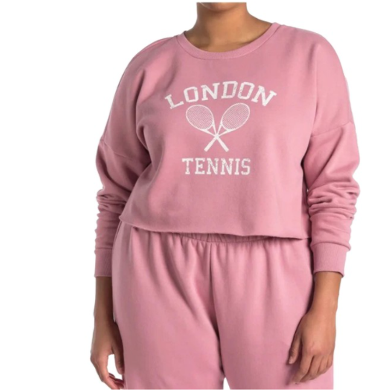 Abound London Tennis Cropped Sweatshirt Pullover Crop Plus Size 1X