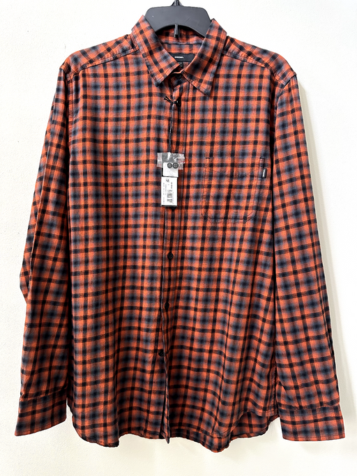 Diesel Men's Checked Long Sleeve Button Up Shirt In Burnt Orange Size L $148