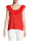 Endless Rose Women's Scoop Ruffle Neck Flounce Top In Orange Size S $69