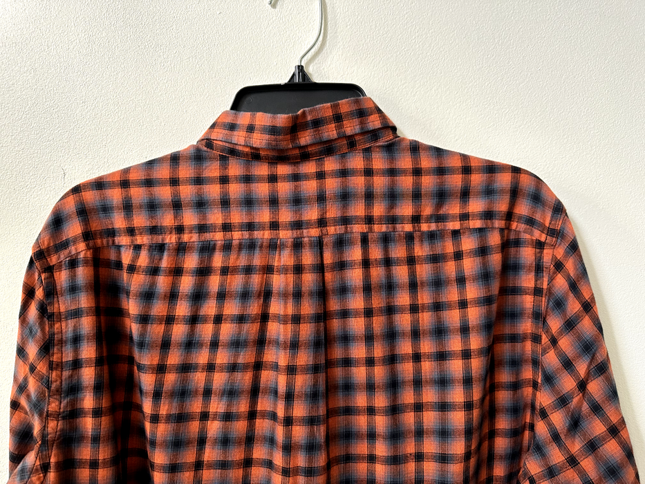 Diesel Men's Checked Long Sleeve Button Up Shirt In Burnt Orange Size L $148