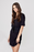 David Lerner V-Neck Corset Belted T-Shirt Dress In Black Size S