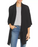 STATUS by CHENAULT Textured Cascade Front 3/4 sleeve Cardigan large in black $68