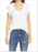 Treasure & Bond Women's  T Shirt size S Scoop Neck Twist Detail Tee White