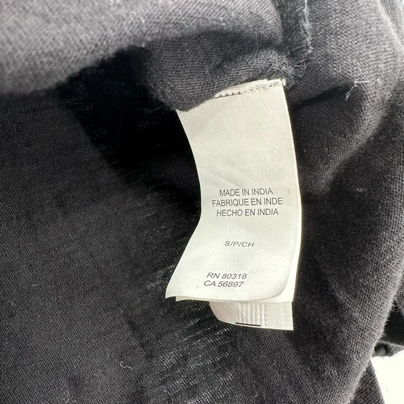 Lucky Brand Cotton Batik-Print Bib-Front Shirt Roll Up Sleeve In Black Size L