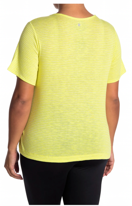 Z By Zella Luna Stripe Drawstring Hem T-Shirt In Green Blaze Size S