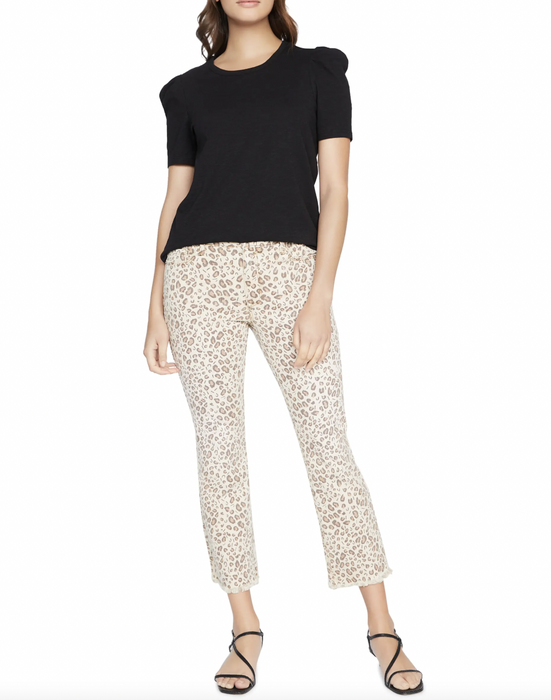 Sanctuary Puff Shoulder Cotton Blend T-Shirt In Black Size S