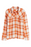 BP. Women's High/Low Bill Plaid Button-Up Shirt in Rust-Ivory Orange Size XS