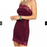 Free People Intimately Maroon Premonitions Bodycon One Shoulder Dress Size XS