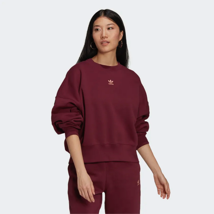 Adidas Oversize Adicolor Essentials Fleece Pullover Bourgogne Pull Taille XL NWT