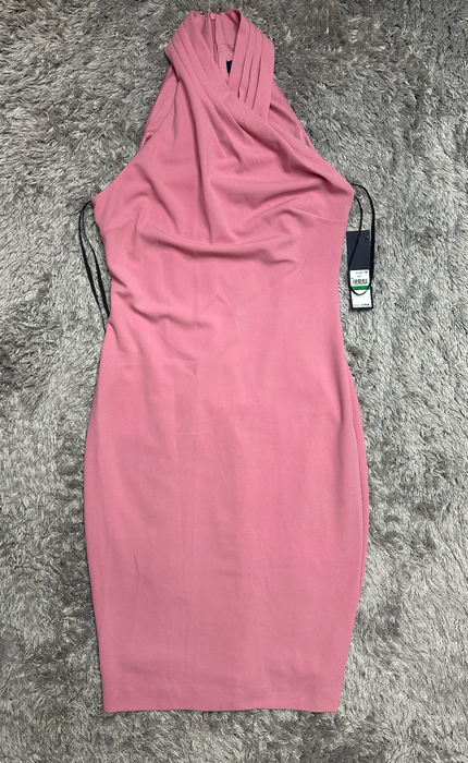 RACHEL ROY Assymetrical Halter Sheath Crepe Dress - MSRP $110 in pink