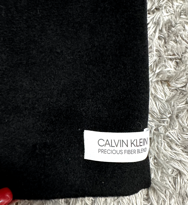 Calvin Klein Single Breasted Cashmere Wool Blend Reefer Coat Black Size 6 $400