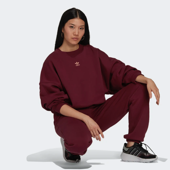Adidas Oversize Adicolor Essentials Fleece Pullover Bourgogne Pull Taille XL NWT