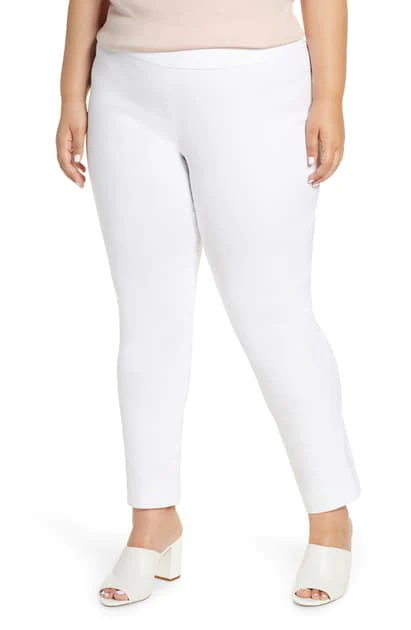 NIC+ZOE Plus Size Paper White Stretch Comfortable Pants 16W Retail $148