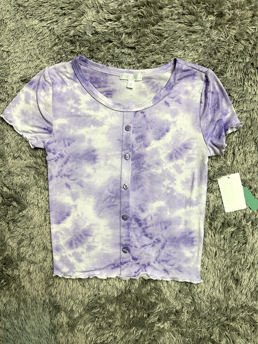 ABOUND  women's Tie Dye Button Front Top In Light/pastel Purple Size M