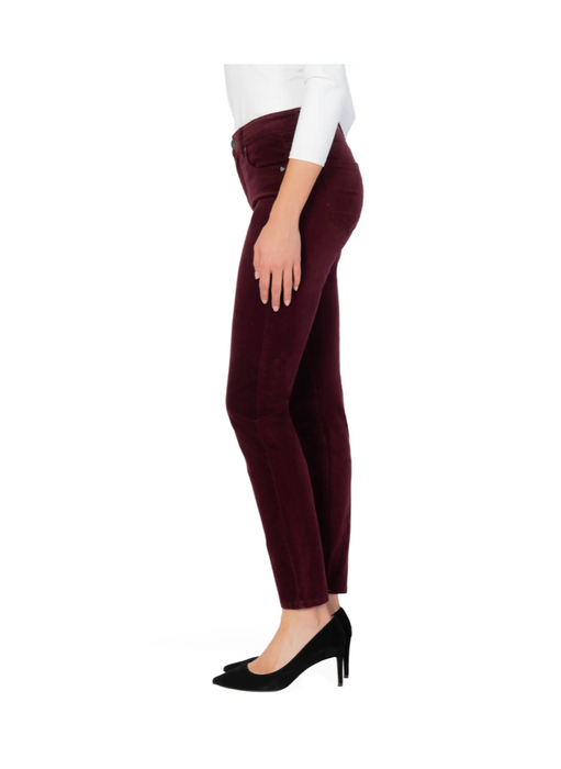 Kut From The Kloth High Rise Diana Fab Ab Skinny Stretch Cord Pants Wine Size 0
