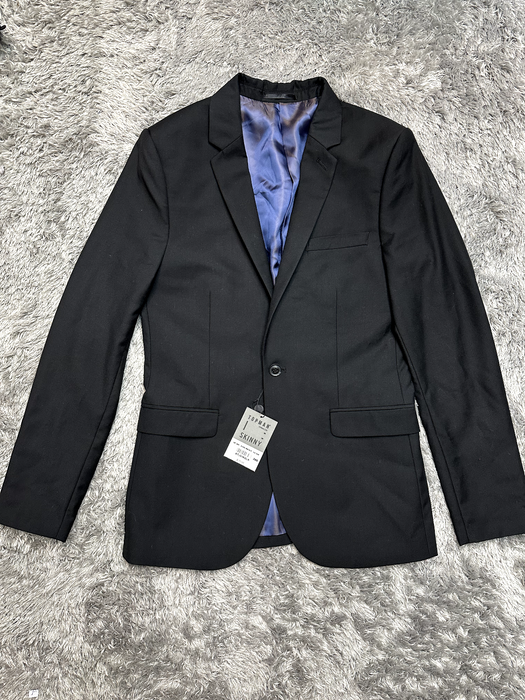 TOPMAN Black Skinny Fit Single Breasted Suit Blazer size 38R in black $170
