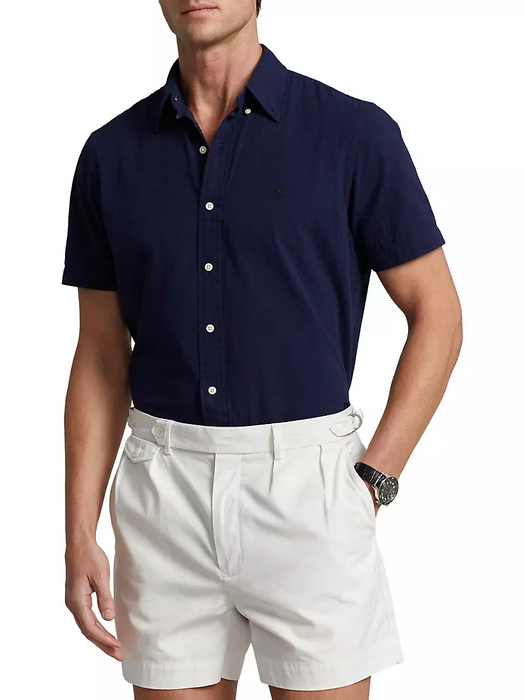 Polo Ralph Lauren Men's, RL Prepster Classic Fit Seersucker Shirt, Navy size XL