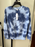 TopShop Femme taille 4-6 Pull Bleu Tie Dye Ras du Cou Sweat-Shirt à Manches Longues