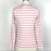 Lucky Brand Women's Lace Up Henley Top In Pink White Stripe Size M
