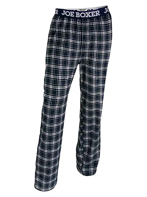 Joe Boxer Plaid Pajama Flannel Jogger Pants In Gray Size M