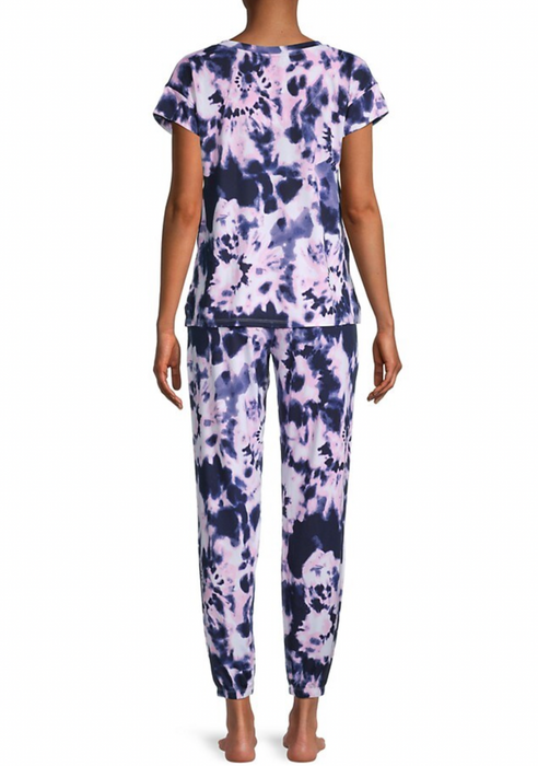 Betsey Johnson Women's Tie-Dye Pyjama 2-Piece Set In Pink Blue Size M $88