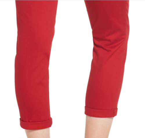 Wit & Wisdom Women Ab-Solution Crop Skinny Pants Ankle Skimmer Tomato Red Size 2