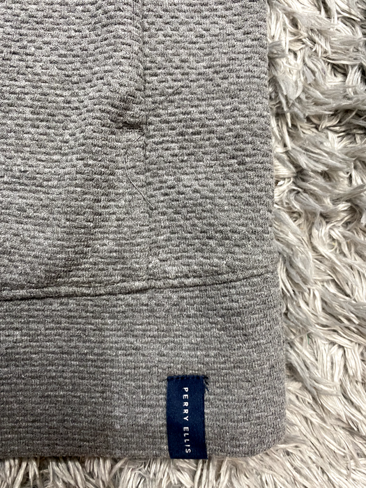 Perry Ellis men Mesh  Rib-Knit zip cardigan in grey Size L