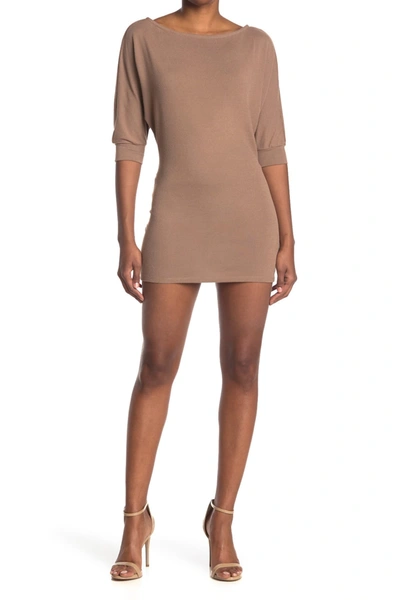 Max & Ash Boat Neck Mini Dress Elbow Sleeves Black Size L