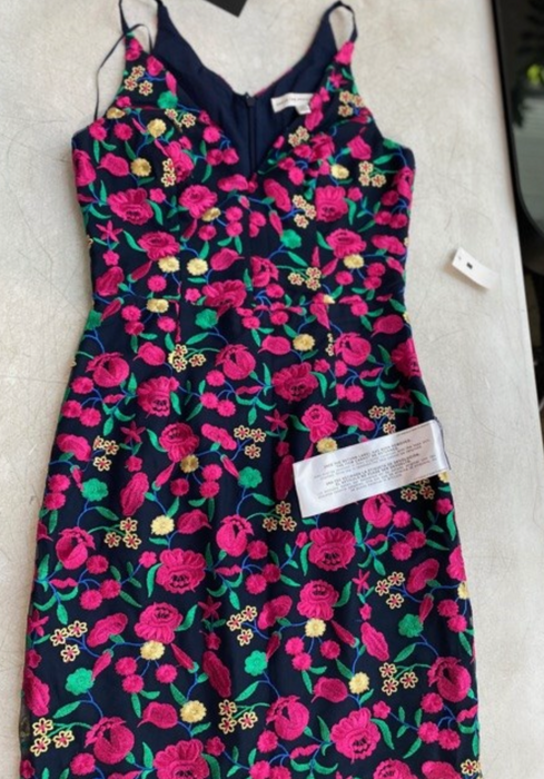 Dress the Population Women's Aurora Floral Sleeveless dress size XS navy multi
