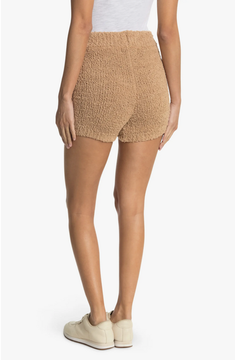 Lulus Eyelash Teddy Shorts In Camel Size XS