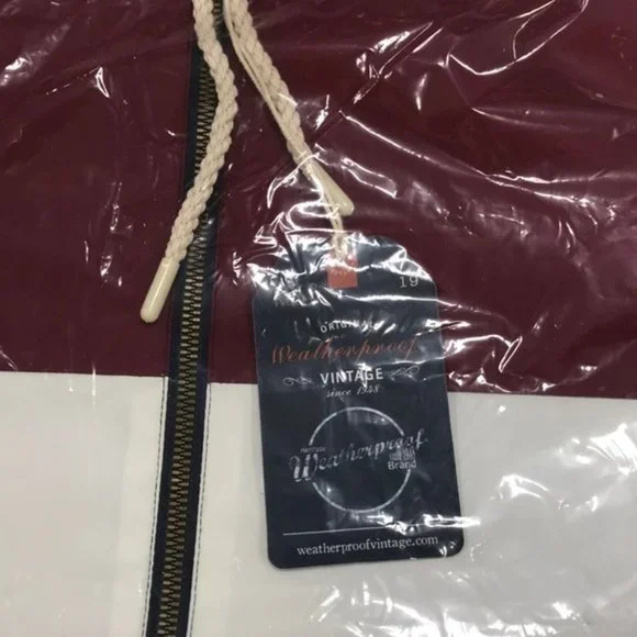 Men's Weatherproof Hooded Full Zip Rain Slicker  Jacket Raincoat Coat( scratch)