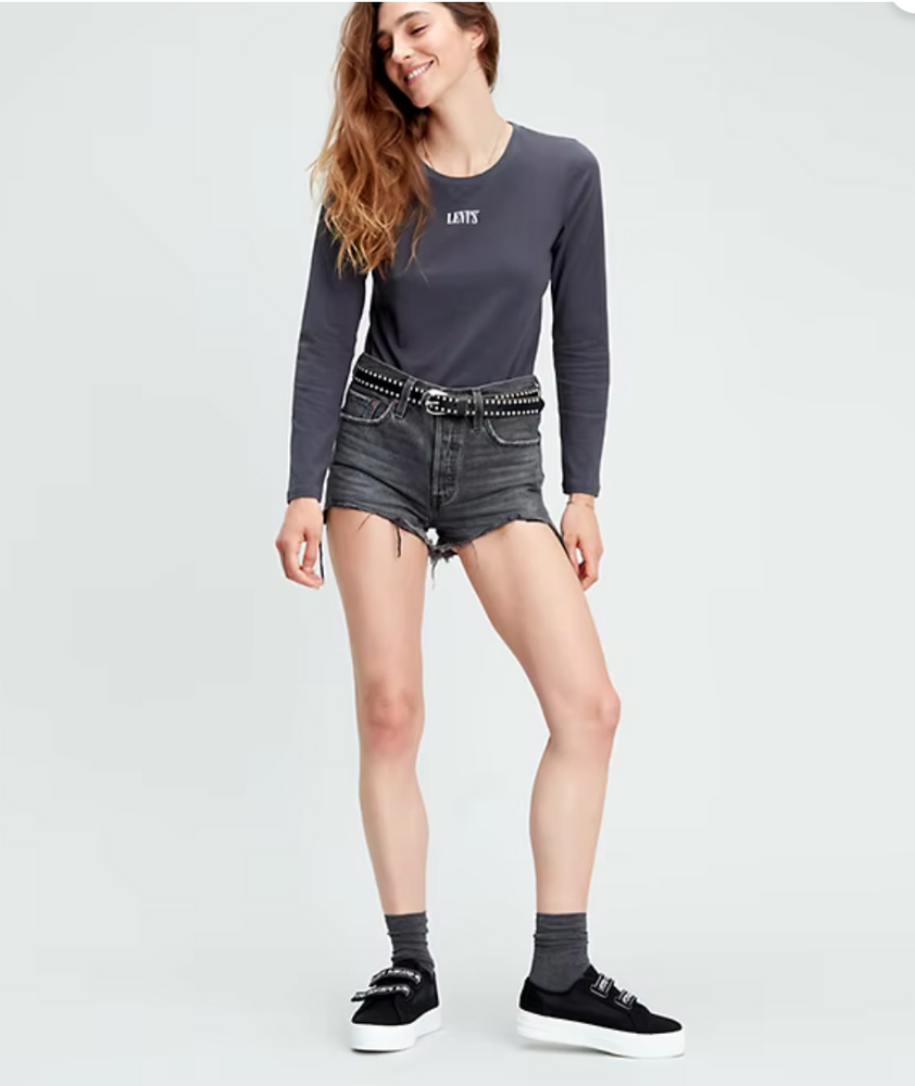Levi's Women's 501 Original Black Button Fly  Cutoff Shorts 26 NWT $69