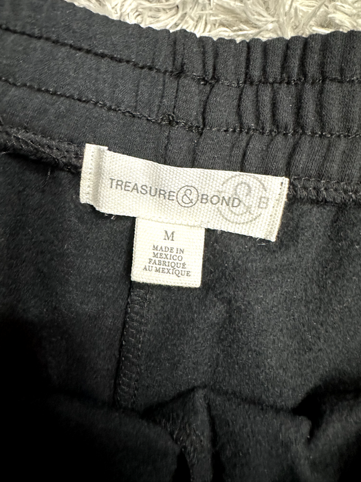 TREASURE & BOND women's Crop Sweatpants raw hem In black size S
