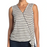 BOBEAU women's L Faux Wrap Side Tie Tank In White/navy/taupe sleeveless v neck