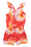 Harper Canyon Girls Ruffle Romper Orange Vibrant Tie Dye Taille 5