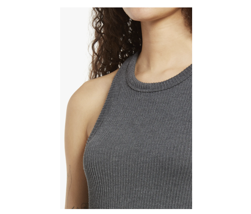 BP. Sleeveless Rib Scoop Neck Tank Mini Dress Grey Charcoal Heather Size S