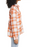 BP. Chemise boutonnée à carreaux haut/bas pour femmes en orange rouille-ivoire taille XS