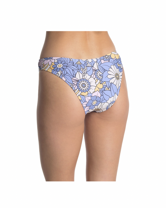 VYB Groovy Scoop Cinched Floral Print Bikini Bottoms Size M